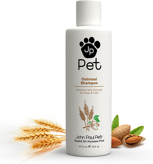 Oatmeal Shampoo - Grooming for Dogs and Cats, Soothe Sensitive Skin Formula with Aloe for Itchy Dryness for Pets, Ph Balanced, Cruelty Free, Paraben Free, Made in Usa,Clear,16-Ounce,Jps5453