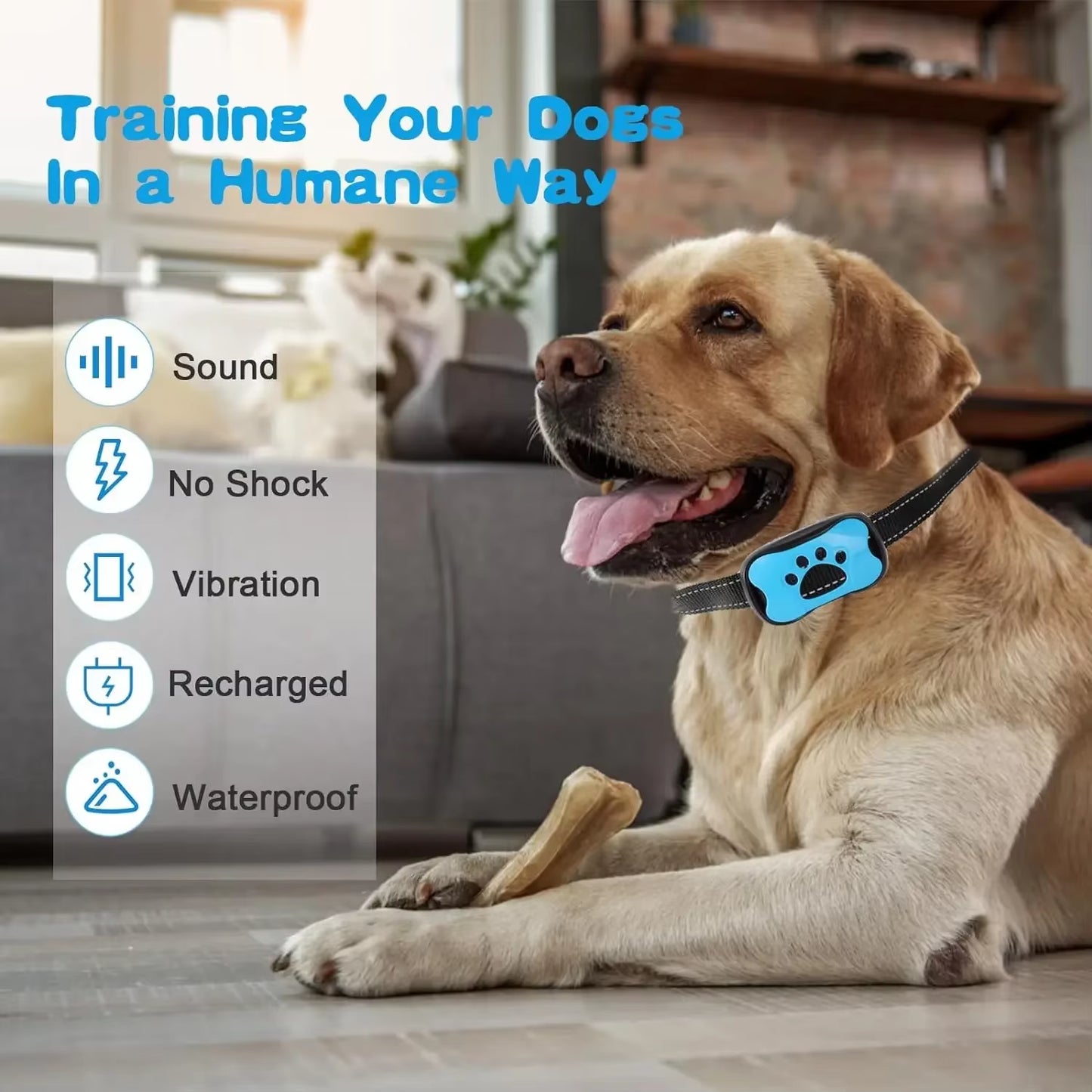 Anti Barking Device USB Rechargeable Dogs Training Collar